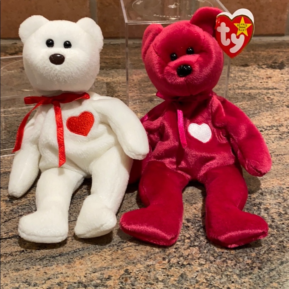 Ty Beanie Babies Valentino & 1998 Valentina Bears